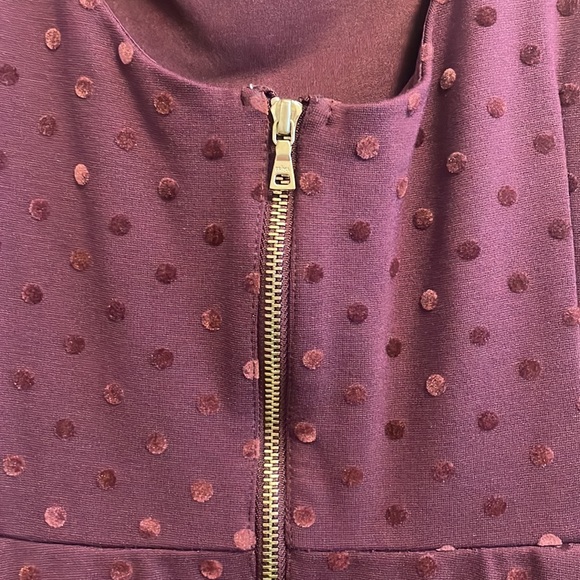 LOFT Maroon polka dot dress - Picture 5 of 6